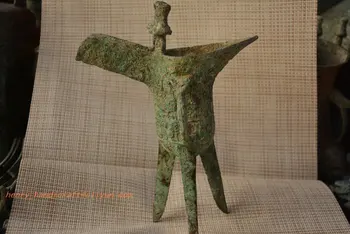 Starožitný HanDynasty(25--186)bronzový pohár socha / socha,Ručne vyrezávané remeslá,najlepšie zber a ozdoby,Doprava Zdarma