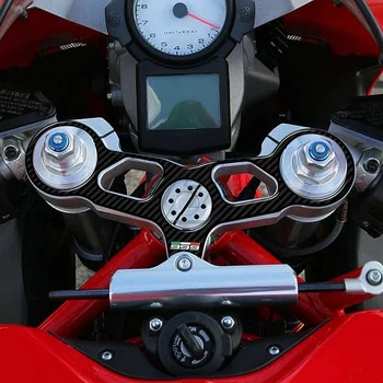 3D Carbon-vzhľad Hornej Triple Jarmo Chránič Tank Pad Prípade pre Ducati 999 Modely
