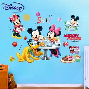 Disney Mickey Minnie Nálepka pre deti Izba Spálňa maľovanie Cartoon Dekorácie na Stenu tvorivé dekoračné nálepky