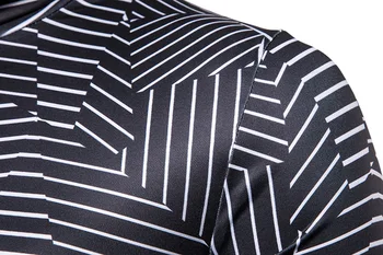 Luxusné Značky Prekladané Kvetinové T Shirt Mužov 2019 Zimné Nové Dlhý Rukáv Turtleneck T-shirt Mužov Harajuku Streetwear Bežné Topy Tees