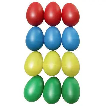 12pcs Plastové Vajíčko Mocní Nastaviť 4 Rôzne Farby,Bicie Hudobné Vajcia Maracas Dieťa Deti Hračky