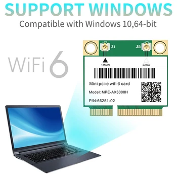 2974Mbps Wifi 6 slot karty Mini PCI-E Karty 2.4 G/5 ghz Bluetooth 5.0 Bezdrôtovej Siete Wlan Karty Wifi 802.11 Ax/Ac Windows 10 Notebooku