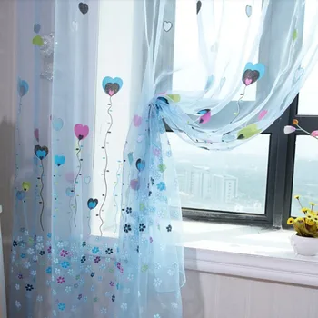 Kvetinový Tylu Voile Dvere Okna Záclony Prikryť Panel Balón Úplnej Šatku Záclonky Hot