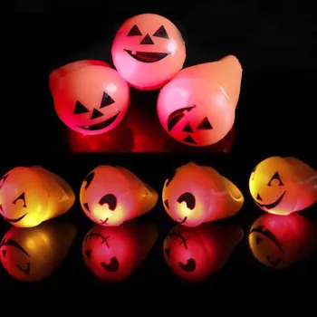 Strana Halloween LED Blikajúce Svetlo Krúžky Tekvica Blikať Strany Mäkké Svetlo Svietiť Jelly Prst Krúžky