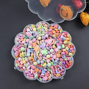 450pcs Akryl strane-korálkové korálky detí logická hračka na kreatívne tkanie náramok, náhrdelník Dievča ručné deti DIY materiálov taška