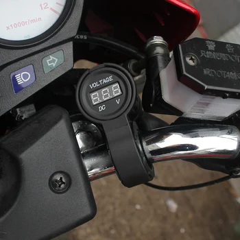 CS-257 6-30V Riadidlá Motocykla Voltmeter Vodotesný LED Digitálny Merač Napätia ukazovateľ Batérie programu pre Motorky ATV, UTV Príslušenstvo