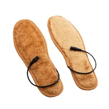 1 Dvojica USB Elektrickým Pohonom Plyšové Kožušiny Kúrenie Zahusťovanie Vložky Zime Udržať Teplé Ponožky, Podložku Mat Tepelnej Nohy Stielka Topánky