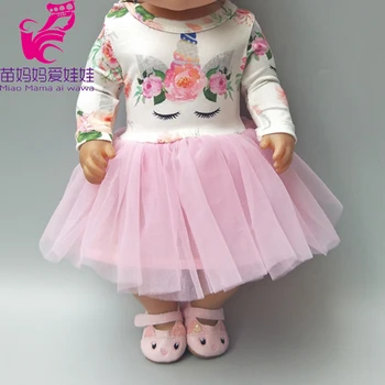 Bábika šaty Vianočné Flamingo Vták Šaty pre Baby Doll 18-Palcové Dievča Bábiku Ružové Šaty Dieťa Dievča Nový Rok Prítomný