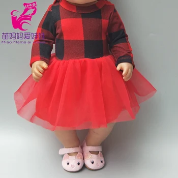 Bábika šaty Vianočné Flamingo Vták Šaty pre Baby Doll 18-Palcové Dievča Bábiku Ružové Šaty Dieťa Dievča Nový Rok Prítomný