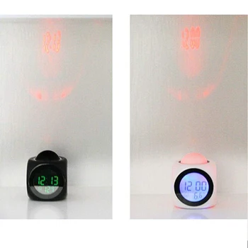 Desktop Projekčné Hodiny Spálňa Spánok, Budík Projektor Digitálne Hodiny LED Displej Teplota Správa S Podsvietením