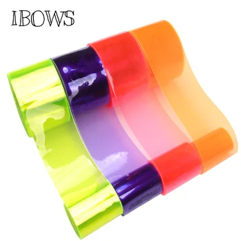 IBOWS 5yards 38mm Jelly Páse s nástrojmi Transparentné Kožené Pásky na Dekoratívne DIY Vlasy Luk Pás Príslušenstvo Ručné Remeslá Materiálov
