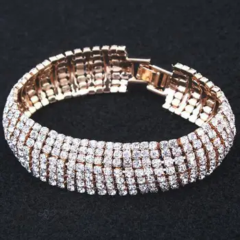 Luxusné Módne Plný Krištáľový Náramok Šperky Veľkoobchod Kúzlo Náramok Lesklé Crystal Náramky & Prívesky Pre Ženy Femme Darček
