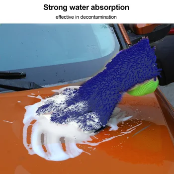 Farebné Mikrovlákna Ženilkové Umývacie Rukavice Auto Prachu Čistenie Mitt Pre Vnútorné Vonkajšie Auto Čistenie Rukavice Nástroje