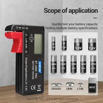 Kapacita batérie Tester pre 3.7 V, 1,5 V AA/AAA/C/D/18650 gombíkovú Batériu Volt Tester