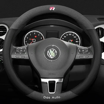 Pre Volkswagen VW GLAXAY R 3D Laserové Logo Hovädzie Kože Auto Volant, Kryt Príslušenstvo