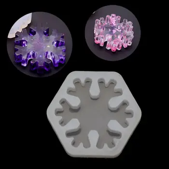 3D Snowflake Silikónové Formy Epoxidová Živica na Odlievanie Šperkov DIY Plavidlá, Šperky, Nástroje