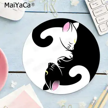 Maiyaca Módne Zlata A Striebra, Yin Yang mačka Počítačové Herné kolo Mousemats Anti-Slip Notebook PC Myši, Podložky Mat gaming Mousepad