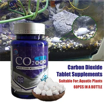 60pcs Vody Trávy Akváriových Rastlín CO2 Tablet Oxidu Uhličitého akvárium Difúzor terénne Oxidu Uhličitého Šumivých Tabliet