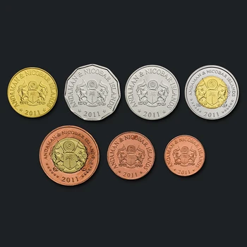 Andamanské Ostrovy 2011 Nastavený 7 Nové Originálne Pôvodnom Mince Reálne Zbierať Vydávajúcich Mince Unc Aisa