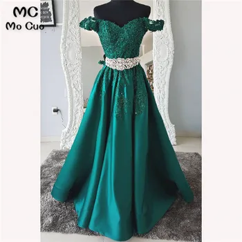 Elegantné 2018 A-Line Zelený Večer Prom šaty, Dlhé s Appliques Krídla Vestidos de fiesta Formálneho tvaru Večerné Šaty