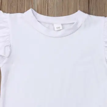 Horúci Letný Detský Baby Girl Šaty Prehrabať Topy T-Shirt Kvetina Oblečenie Nohavice S Lukom Štýlový šťastie dieťa Sunsuit