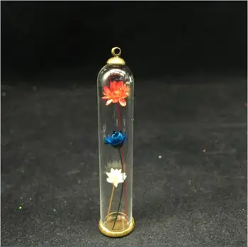 60x12mm 50 sady/veľa skla svete antického bronzu base 6mm korálok spp set sklenená fľaša fľaša prívesok náhrdelník s príveskom, šperky hľadanie