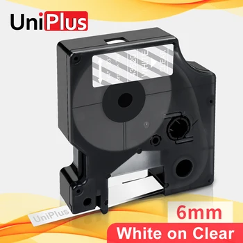 UniPlus Kompatibilné Dymo Pásky 43620 Biela Číre 6 mm*7m Označenie Páskou Vysoko Priľnavé Labeller pre Tlačiareň štítkov Dymo LabelWriter