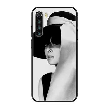 Audrey Hepburn Telefón puzdro Pre Xiao Redmi Poznámka S2 4 5 6 7 8 S X Plus Pro black fashion nepremokavé tpu hoesjes silikónové prime