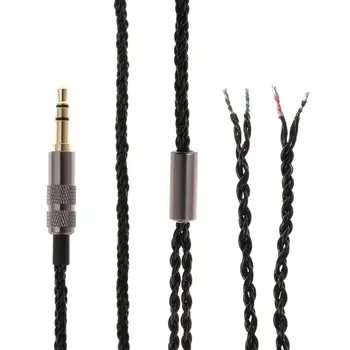 Nové 125 cm Twist Slúchadlá Slúchadlá Káblom DIY Audio Kábel Striebro-potiahnuté Medený Drôt Náhrada za MP3 Telefón