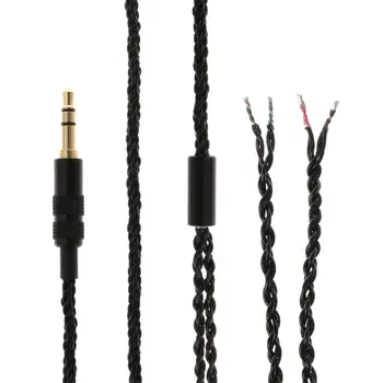 Nové 125 cm Twist Slúchadlá Slúchadlá Káblom DIY Audio Kábel Striebro-potiahnuté Medený Drôt Náhrada za MP3 Telefón