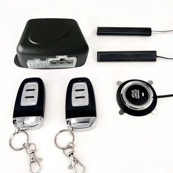 Auto, SUV Prepínač Keyless Entry Motor Spustiť Alarm Systém s Vibrácií Senzor Tlačidlo Diaľkového Starter Stop Auto Anti-theft