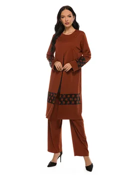 MuslimTwo-Dielny Oblek Ženy Islamské Oblečenie Abaya Dubaj 2020 Plus Veľkosť Oblečenie