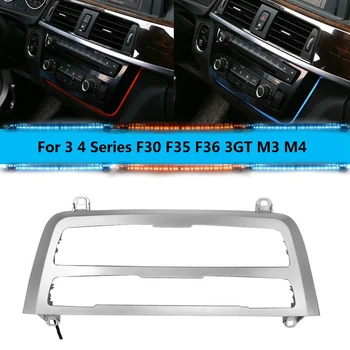 Pre BMW 3 4 Série F30 F35 F36 3GT M3 M4 2012-2019 Silver Chrome stredovej Konzoly AC Panel Panel Atmosféru Svetlá