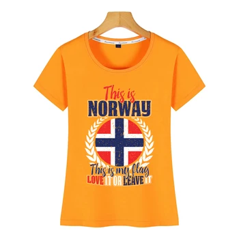Topy T Shirt Ženy, To Je Nórsko Toto Je Moja Vlajka Zábavné Harajuku Vlastná Žena Tričko