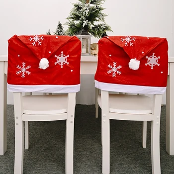 Tvorivé Vianočné Stoličky Kryt Snowflake Tlač Jedálenský Stôl Stoličky vzadu Kryt Ornament Nový Rok Dodávky pre Domácnosti