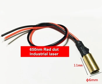 650nm Red dot Priemyselný laser,nastaviteľná ohnisková (3-5V,priemer 6 mm) laser modul