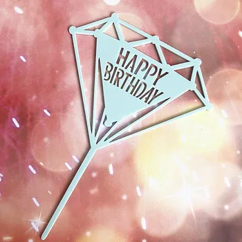 Nový Happy Birthday Akryl Tortu Vňaťou Zlato Ružový Diamant Cupcake Vňaťou Pre Dievčatá Narodeninovej Party Cake Dekorácie Baby Sprcha