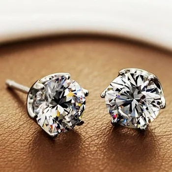 Predaj 1 Pár Plný Crystal Clear Nové Desion Prepichnúť Ucho Módne Stud Elegantné Náušnice Pre Ženy Šperky Darček