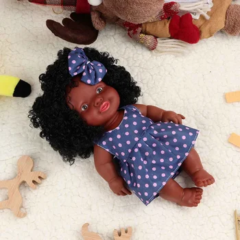 10 palcový Realisticky Reborn Africké Dieťa Dievča Bábiky Nažive zábavnú Vzdelávacie Hračky Darček k Narodeninám Bábiky pre Deti Deti Hračky Baby Doll