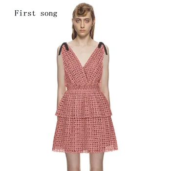Prvú pieseň Ženy francúzsky Tesný Duté z Čela Sexy Mini dress2020New lete tvaru Elegantný retro Divoký Večierok dámske šaty XL