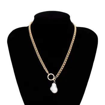 SHIXIN Jednoduché Barokový Perlový Náhrdelník pre Ženy Móda Zlatá Farba s Dlhým Reťazcom Náhrdelník Žena Dekorácie na Krku Šperky 2020