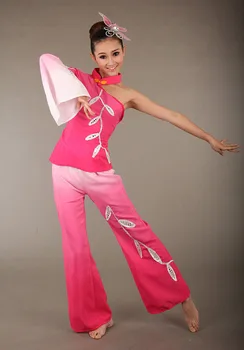 (0119) ženy Čínske Ľudové tanečné kostýmy flitrami Výšivky Hanfu yangko jazmín, kvet Jiangnan dážď klasické tanečné kostýmy
