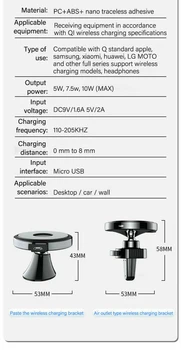 10W Qi Bezdrôtový Rýchlo Nabíjačka do Auta Magnetické Mount Držiak Pre iPhone 12 Pro Max USA Držiak Pre Váš Mobilný Telefón, GPS Stojany
