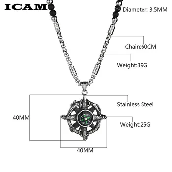ICAM Hot Kolo Sklo Cabochon Šperky Steampunk Kompas Prívesok Náhrdelník Vintage Náhrdelník Pre Mužov, Ženy