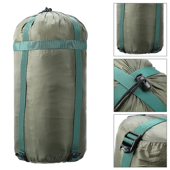 Nylon-potiahnuté Spací Vak Kompresie Sackbag Skladovanie Package Vodotesný Vak Pre Vonkajšie Camping drobné výdavky na Cestovné Tašky