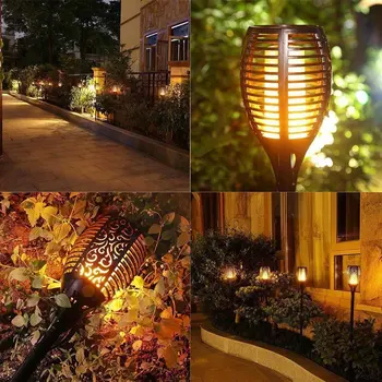 2-8pcs LED Solárne Plameň Svetla Lampy Blikanie Nepremokavé Záhradné Dekorácie Krajiny Trávnik Lampa Cesta Lighting Torch Vonkajšie Spotli