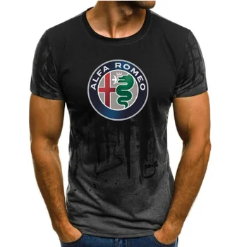 NOVÉ 2020 Vysoká Kvalita M-5xl Alfa Romeo T-shirt Muži T-shirt Tlač Tričko Krátky Rukáv Príležitostné Letné Topy T-shirt