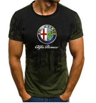 NOVÉ 2020 Vysoká Kvalita M-5xl Alfa Romeo T-shirt Muži T-shirt Tlač Tričko Krátky Rukáv Príležitostné Letné Topy T-shirt