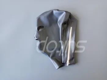 Latex prírody kaučukového latexu vlastnoručne vyrobenú masku sexy kapota SEXY KLUB v sillver Kovové