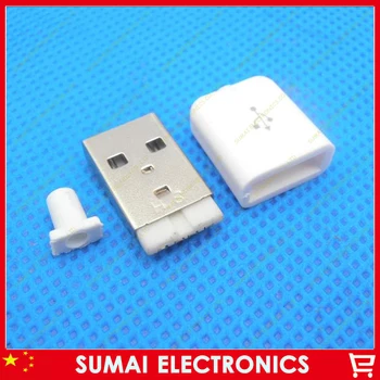 Doprava zadarmo 100sets DIY 3 v 1 2.0 konektor USB (typ USB Samec Konektor + Plastové shell